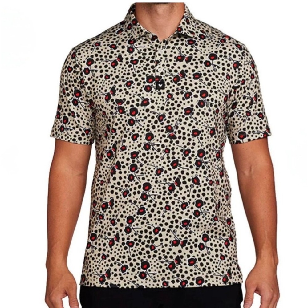 Bad‎ Birdie Cherry Bomb Men's Gold Polo Size Large